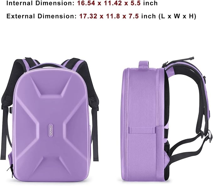 MOSISO Camera Backpack, DSLR/SLR/Mirrorless Photography Camera Bag | 15-16 inch Waterproof Hardshell Case with Tripod Holder&Laptop Compartment Compatible with Canon/Nikon/Sony, Purple - Image 7