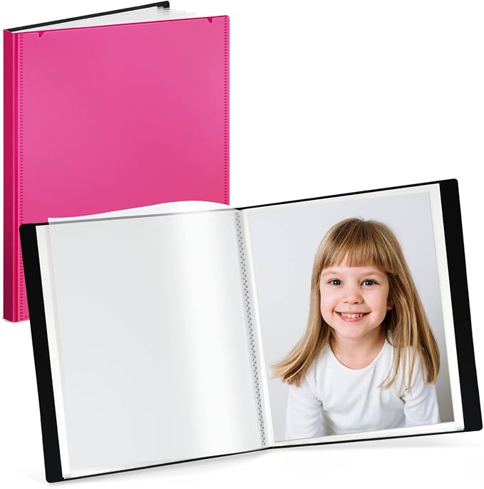 Cranbury Portfolio Binder 8x10, 48 Photos, Clear Sleeves, Pink | 24 Pages Hold 48 Photos, Clear Plastic Sleeves, Customizable Front Pocket, Poly Presentation Book - Image 8