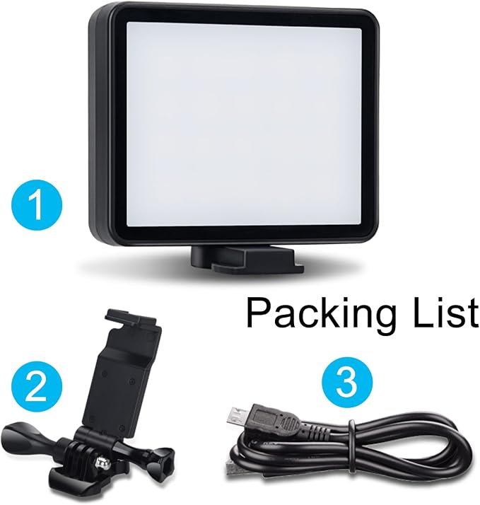 Suptig LED Video Light, Portable Photography Compatible for Gopro Mission 1 Pro, Gopro Hero 13, Hero 12,11,10,9,8,7,6,5,4,3,3+, DJI OSMO, AKASO, Sony DSLR Canon Camera Gopro Vlogging. - Image 9