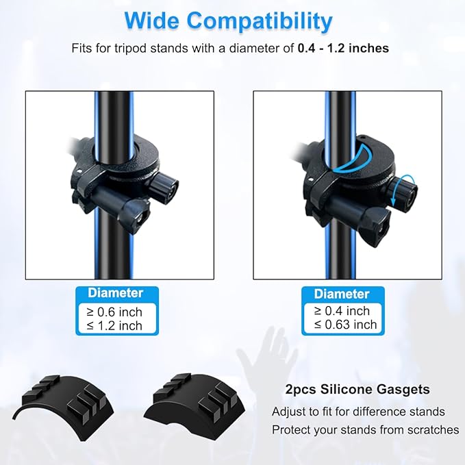 Mic Stand Phone Holder Mount Adjustable Phone Holder for Mic Microphone Music Stand [Dual Ballhead 360°Swivel] iPhone Mic Stand Holder for iPhone 15 14 13 12 Pro Max Samsung Galaxy, Any Smartphones - Image 4