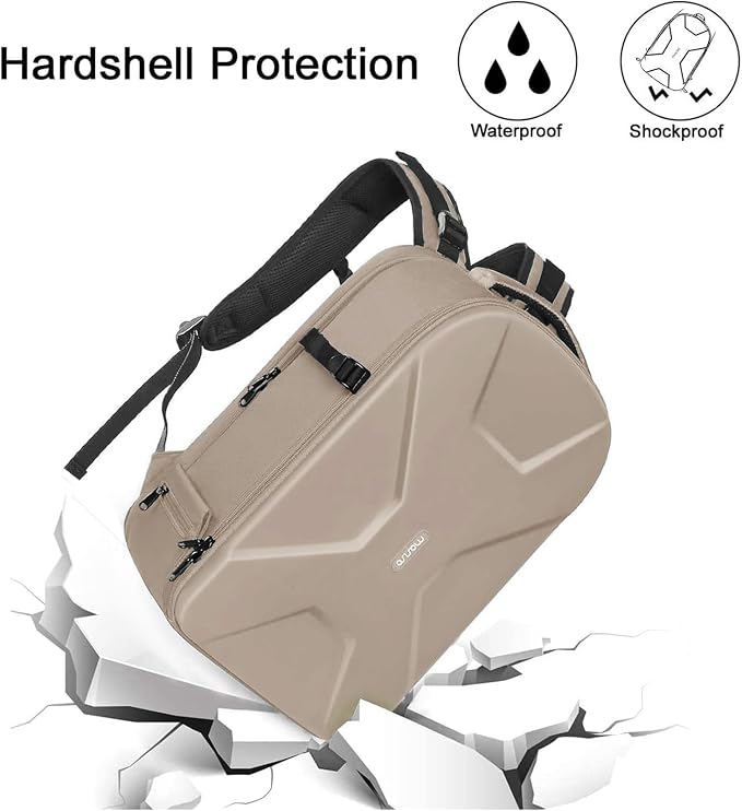 MOSISO Camera Backpack, DSLR/SLR/Mirrorless Photography Camera Bag | Waterproof Hardshell Bag with Insert&Tripod Holder&Laptop Compartment Compatible with Canon/Nikon/Sony, Camel - Image 3