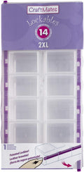 Craft Mates Bead Organizer, 14 Locking Compartments, Plastic Storage (2XL) | Clear Plastic Storage for Buttons, Pins, Jewelry, Diamond Art & Craft Supplies, Large Portable Organizer for Crafters by CRAFTMATES