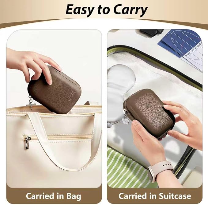 Digital Camera Case for KODAK PIXPRO FZ55/FZ45, Case Only, Brown | Fits CAMKORY DC403 and Canon PowerShot ELPH 360 HS Compact Digital Cameras, Small Hard Shell Camera Pouch with Mesh Pocket - Image 8
