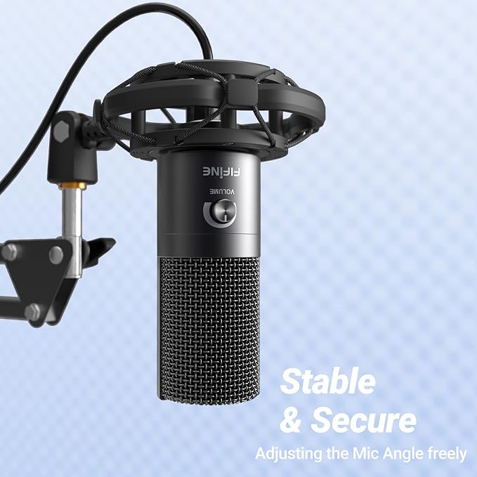Fifine SK1 Vibration Reduction Microphone Shock Mount Holder for Desk Stand | Mic Mount Holder, Noise Elimination, with Thumbscrew, Pivot mount for Boom Arm - Image 4