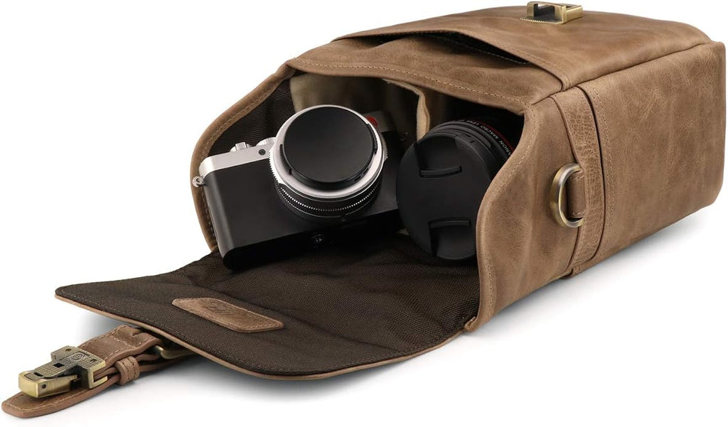 MegaGear Genuine Leather Camera Messenger Bag Mirrorless Portable electronic device cover - Image 7