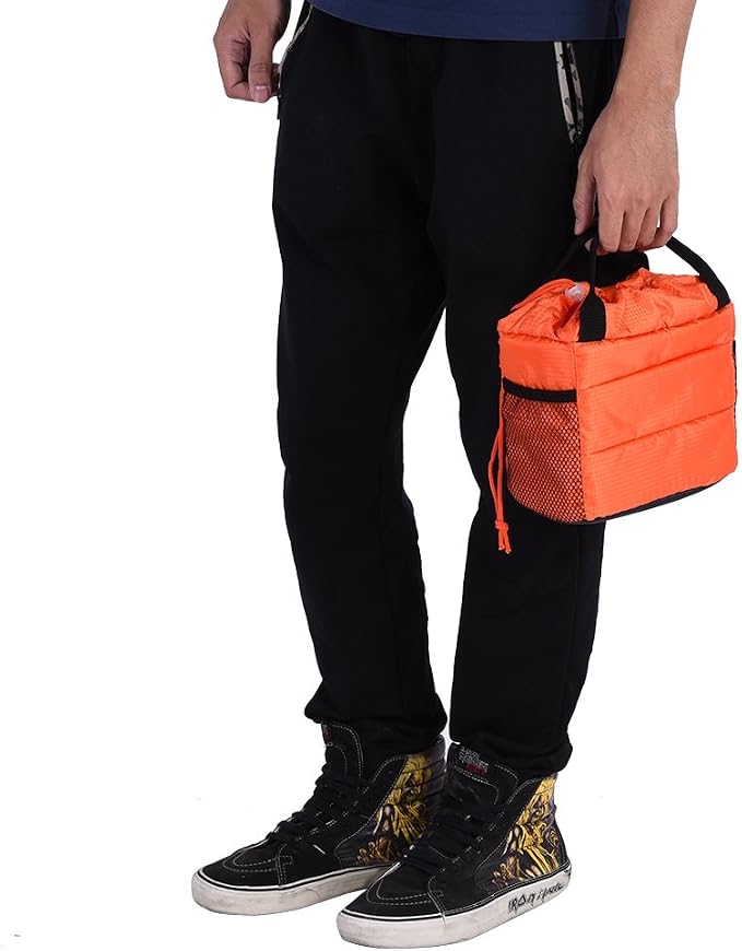 Acouto Camera Bag Only Polyester Insert Partition Camera Hand Bag Shockproof Padded Divider Cover Case for DSLR Camera Partition Bag (Orange) - Image 6