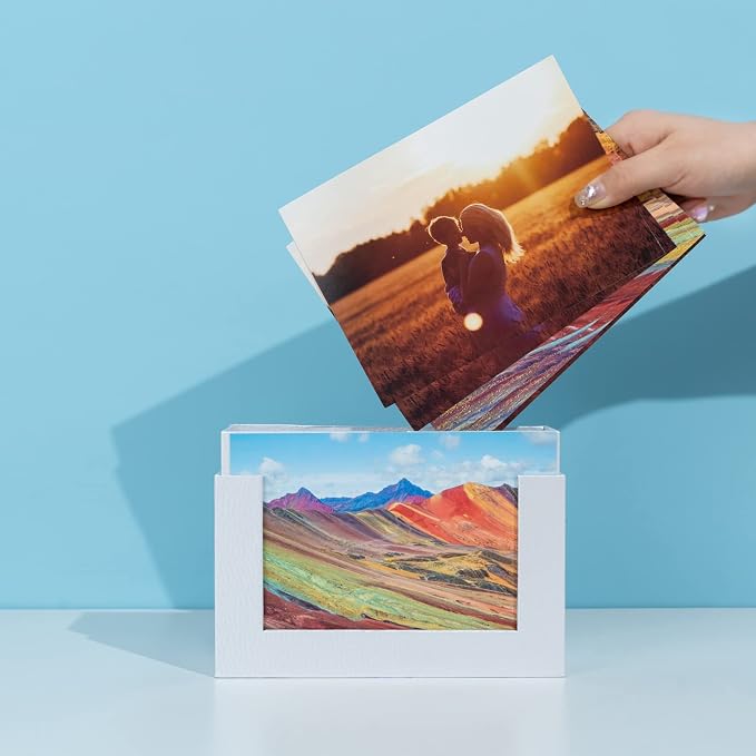 Storage Box 5x7, Cardboard Boxes for Small Family & Couple Photos, Gift Boxes, Silver White - Image 3