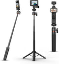 Mini Tripod for Camera, 24.61"/62.5cm Tripod Selfie Stick with 5 Levels Adjustment 360° Ball Head 1/4" Screw Desktop for DJI Osmo Pocket3 Vlog Handle Grip Insta360 Action 5 Pro/4/3 Camera by rubeseeOffical