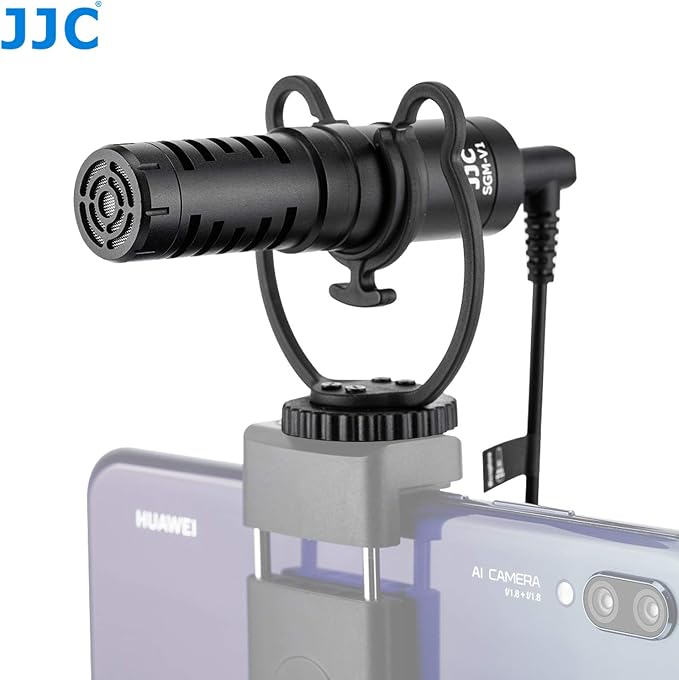 JJC SGM-V1 Shotgun Video Microphone, Cardioid Microphone Condenser Mic Vdeomicro w/Shock Mount, Furry Foam Windscreen, Electret Condenser, 3.5mm TRS TRRS Cable, for Andoid Phone DSLR Camcorder - Image 4