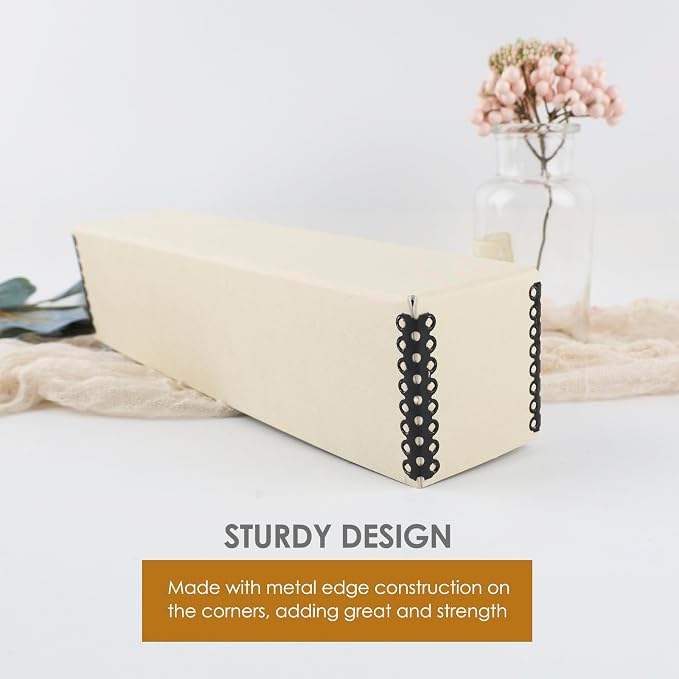 Golden State Art, Archival Slide Storage Case, 2.5"x2.125"x11" -Tan | Acid-Free File Box, Metal Edge Corner, Holds Up to 140 Films, Ideal for Store Photos Negatives and Cards - Image 4