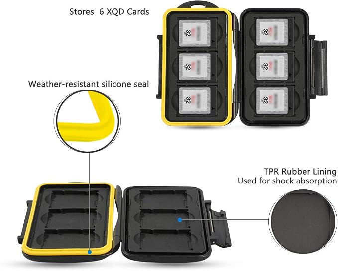 JJC 6 Slots XQD Cfexpress Type-B Card Case Holder Storage Carry Organizer | Water-Resistant, Shockproof Card Protection, Nikon Z8 Z9 Z6III Z6II Z7II Z6 Z7 D850 D500 D4 D5 D6 Fujifilm XH2 XH2S GFX100 II - Image 2