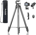 60″ Camera Tripod Lightweight Travel Stand for Canon Nikon Phone | with Wireless Remote Phone Holder and Bag Max Load 6.6 LB Black by AuledaPhotography