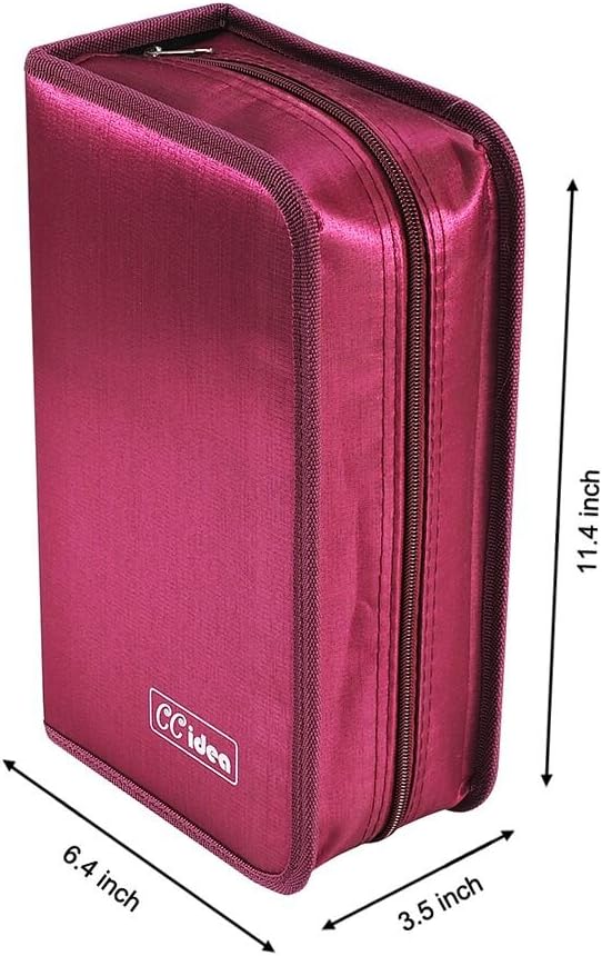 CCidea CD Case DVD Storage Holder, 128 Capacity DVD Cases Organizer CD Plastic Protective Carrying Binder,Portable Cd Wallet for Home Travel (Red), 128-red, L11.4 xW 6.4 x H3.5 INCH, Beauty Case - Image 3