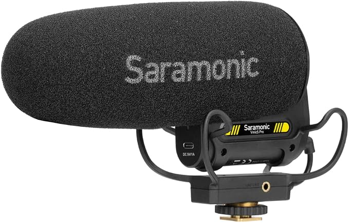 Saramonic Vmic5 Pro On-Camera Supercardioid Shotgun Microphone | 3-Stage Gain, 75/150Hz Filters, High-Freq Boost, Auto On/Off, Headphone Out, 120hr Battery - Image 7