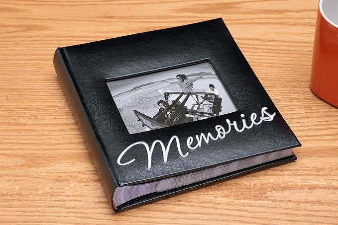 Malden International Designs Memories Cursive 2-Up With Memo Space Photo Album, 160-4x6, Black - Image 2