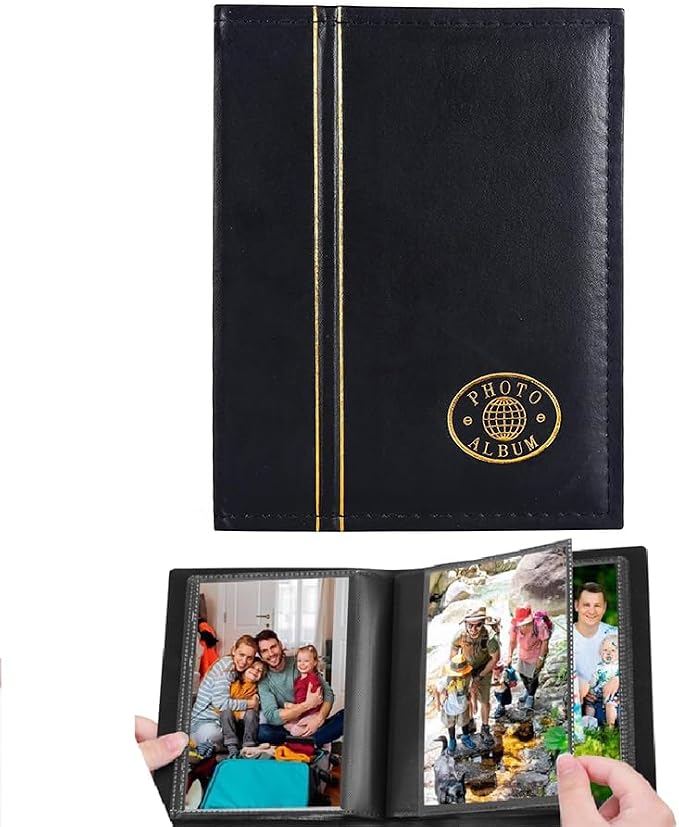 Photo Album 4x6, Soft Fabric Cover Pictures Photo Albums Memory Book for Family Baby Wedding Anniversary Birthday (Black, 100 Pockets) by AZOFIA