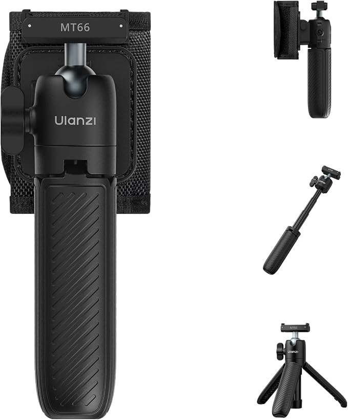 ULANZI MT66 3-in-1 Quick Release Magnetic Tripod for Insta360 GO Ultra | 3-in-1 Tripod Selfie Stick & Backpack Mount | Instant Magnetic Quick Release | 360° Ball Head | Portable 3.8oz Pocket Size by ulanzi