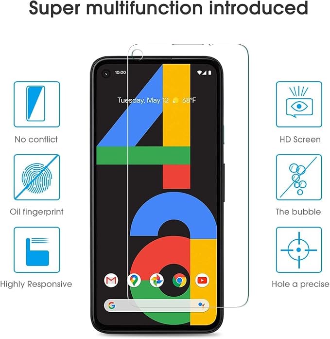 OMOTON [4 Pack] Screen Protector for Google Pixel 4a (Not Fit for 4a 5G), Scratch Resistant/Easy-Install/Bubble Free/Tempered Glass Screen Protector Compatible with Google Pixel 4a - Image 5