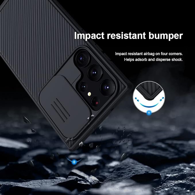 Samsung Galaxy S23 Ultra Case with Camera Cover,Slim Fit Thin Polycarbonate Protective Shockproof Cover with Slide Camera Cover, Upgraded Case for Samsung Galaxy S23 Ultra Black - Image 3