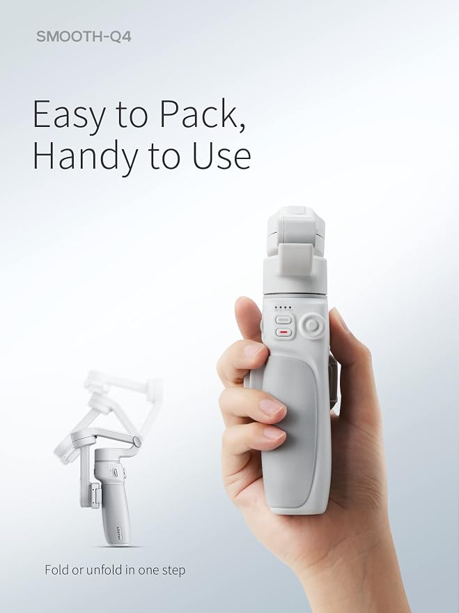 ZHIYUN Smooth Q4 Combo Gimbal Stabilizer, 3-Axis Smartphone Phone Gimbal, Built-in Extension Rod, Foldable and Portable, Android and iPhone Gimbal, Vlogging Stabilizer, TikTok YouTube Video - Image 3
