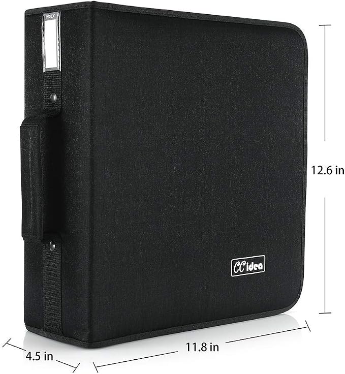 CCidea CD Case DVD Case Storage Holder-264 Capacity,Media Binder, CD Wallet, Disc Booklet, L11.4 x W 6.4 x H3.5 INCH (Black) - Image 3