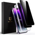 UNBREAKcable Privacy Screen Protector for iPhone 14 Pro Max, 2-Pack | True 28° Anti-Spy, Shatterproof Tempered Glass, 9H Hardness, Easy Install, Bubble-Free, Anti-Scratch, Case Friendly by UNBREAKcable