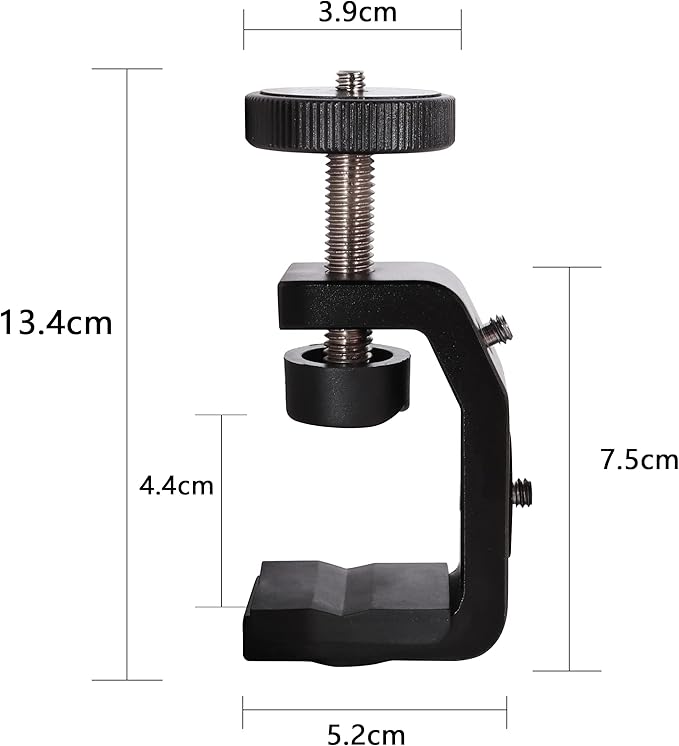C Clamp Camera Clamp Mount with 1/4" Screw for Photo Studio Video DSLR,Cameras, Light Stand, Desk, Rods, Hooks, Shelves, Cross Bars - Image 5