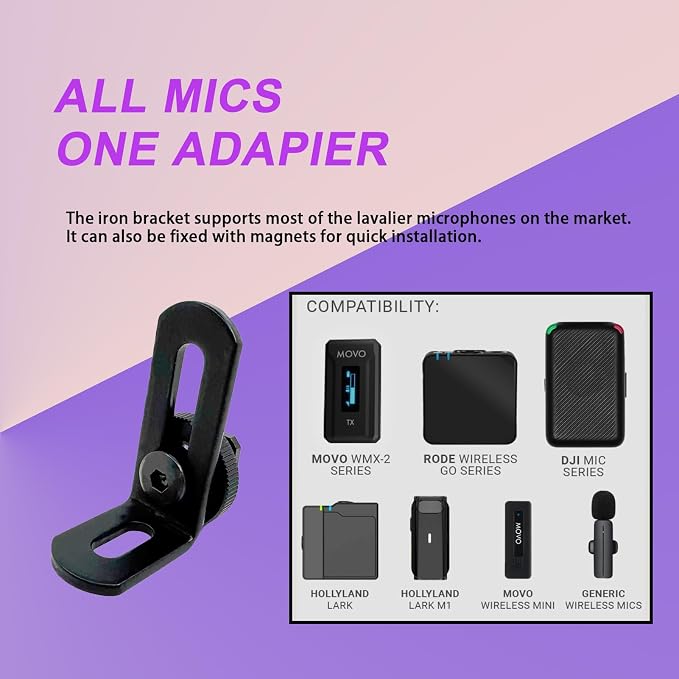 Cold Shoe Camera Mount Adapter for DJI Mic 3 Mini 2 1 Rode Go II Micro Hollyland Lark Synco Insta360 X5 Air Mic Wireless Lavalier Magnetic Microphone Transmitter Receiver Clip Clamp Accessories - Image 7