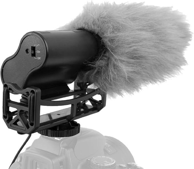 High Sensitivity Shotgun Microphone (Super Cardioid Stereo) with Windscreen & Dead Cat Wind Muff for Sony HDR-CX675 - Image 2