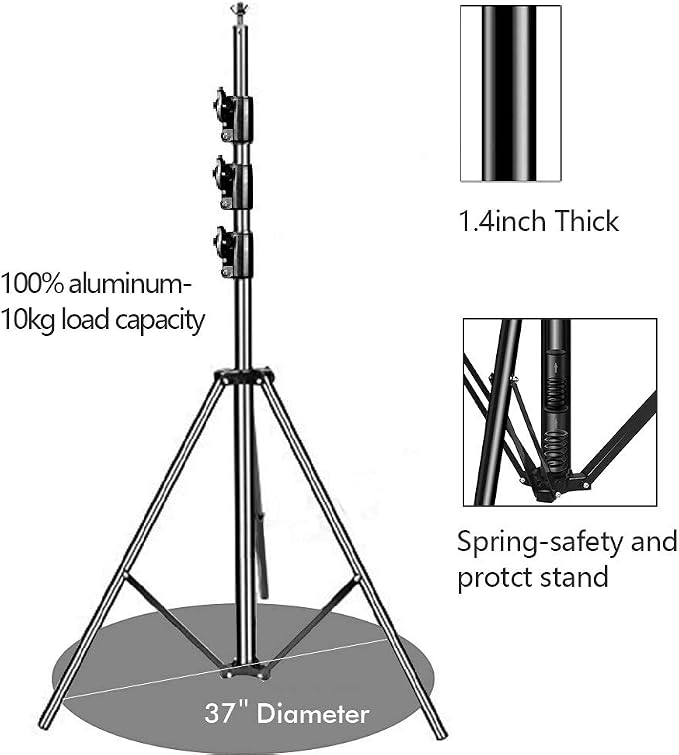Photo Background Support System with 10 x 10ft Backdrop Stand Kit,10 x12ft 100% White Cotton Muslin Backdrop,Clamp,Carry Bag for Photography Video Studio - Image 4