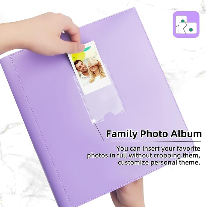 Veicevol 560-Pockets Album for Instax Mini & Polaroid 2x3 in Photos, Purple | Designed for Fujifilm Instax Mini and Polaroid 2x3 Photos, Holds Up to 560 Pictures for Secure Storage and Easy Viewing - Image 6