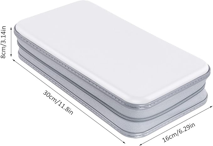 Siveit CD Case Holder, 80 Capacity CD/DVD Case Holders Wallet Hard Plastic CD DVD Disc Cases Storage Binder for Car Home Office Travel (White) - Image 6