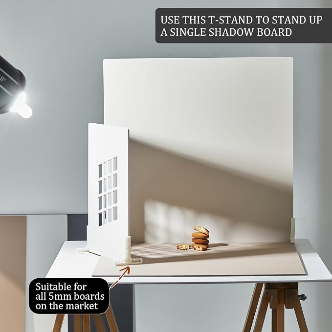 12 x 16 in Photography Shadow Boards, 6 PVC Panels, 4 T-Stands | Create Dimensional Window Shadows for Food, Jewelry, Flat Lays and Product Photos - Image 3