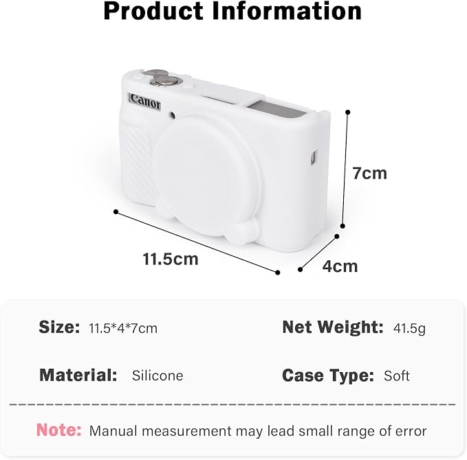 MUZIRI KINOKOO Case for Canon Powershot SX740/SX730 HS Digital Camera - Soft Protective Cover SX740 SX730 HS Camera Silicone Sleeve with Removable Lens Cover - Anti-Slip & Anti-Scratch - White - Image 7