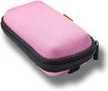 Pink Earbud Carrying Case, Lightweight Mini Universal Storage Pouch | Universal Bag for Wired Earbuds, Airpods, Bluetooth Headset, Wall Charger Adapter, USB Cable by GLCON