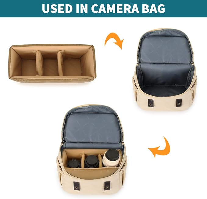 G-raphy Camera Insert Bag Case Camera Divider Inserts for Backpack DSLR Organizer Portable for DSLR SLR Cameras, Lenses, Flashes- Make Your Own Camera Bag - Image 5