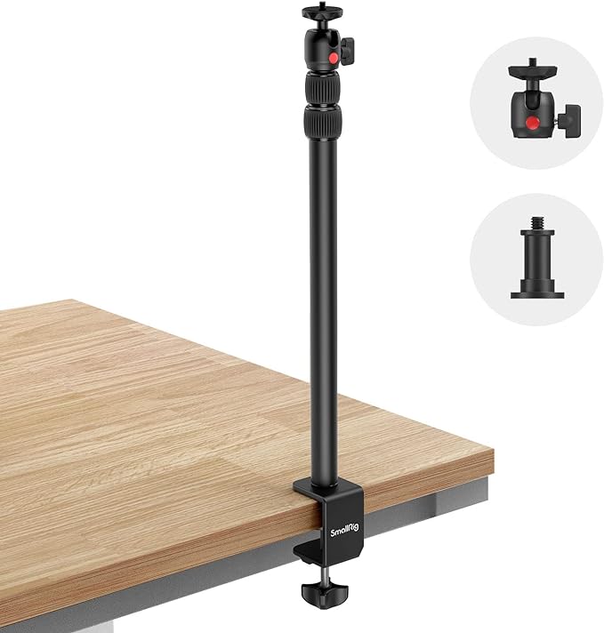SMALLRIG Camera Mount C Stand, 15"-35" Adjustable Desk Clamp Table Tripod | Tabletop C Clamp Light Stand for Webcam, DSLR Camera, Ring Light, Live Streaming, Photo Video Shooting by SmallRig