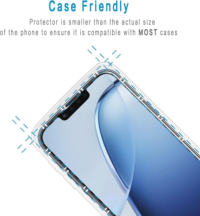 2+2 Pack Screen Protector for iPhone 13 6.1 Inch Tempered Glass | Camera Lens Protector, Anti Scratch, Bubble Free, Case Friendly, HD Clear - Image 6