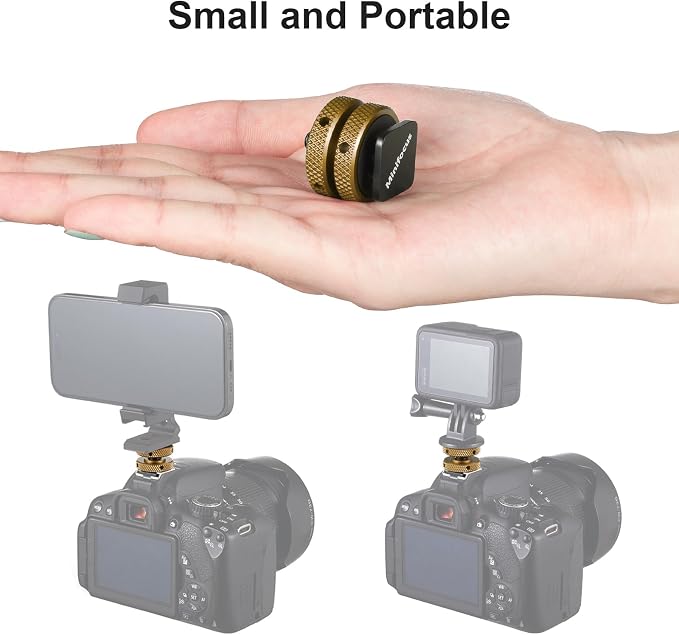 MINIFOCUS Camera Hot Shoe Mount Adapter, Double Nut with 1/4" and 3/8" Aluminum Alloy Tripod Screw Flash Shoe Mount for LED Monitors, Microphone, DSLR Field Monitor (Pack of 2) | Double Nut with 1/4" and 3/8" Aluminum Alloy Tripod Screw Flash Shoe Moun... - Image 6