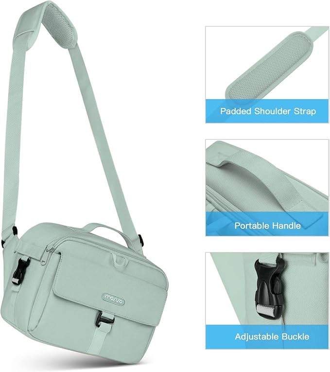 MOSISO Camera Shoulder Bag Camera Case Crossbody Sling Purse, Antique Green | DSLR/SLR/Mirrorless Compact Padded Photography Handbag with Rain Cover Compatible with Canon/Nikon/Sony Cameras and Lenses - Image 7