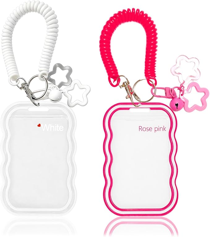 2 Pack Cute Photocard Holder Keychain,Kpop Photo Card Holder | Creative Photo Protector Keychain Accessories for Bus Card, Daily Display & Travel Decorations Gifts by Unknown