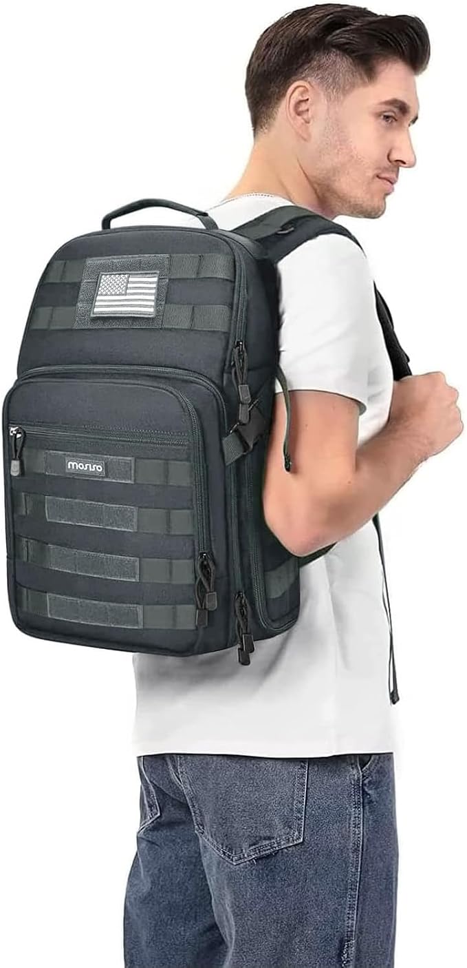 MOSISO Camera Backpack, DSLR/SLR/Mirrorless Tactical Camera Bag Case | Photography Bag with Laptop Compartment Compatible with Canon/Nikon/Sony, Gray - Image 6