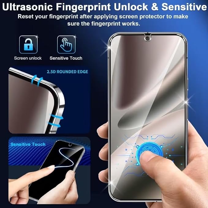 XDesign 3+3 Pack for Google Pixel 9 Pro Screen Protector 6.3 inch, 3 Pack Tempered Glass Screen Protector&3 Pack Camera Lens Protector - Image 3