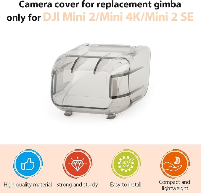 for DJI Mavic Mini 4K Gimbal Camera Protector Lens Dustproof Replacemen for DJI Mini 2/Mini 4K/Mini 2 SE Gimbal Camera Lens Cover Cap Drone Accessories Parts (Black Transparent) - Image 2