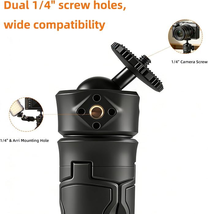 One-Click Mini Desktop Tripod for Camera, Phone & Action Cam | Adjustable Foldable Stand for Streaming, Zoom Meetings, Vlog Recording & Content Creation - Image 4