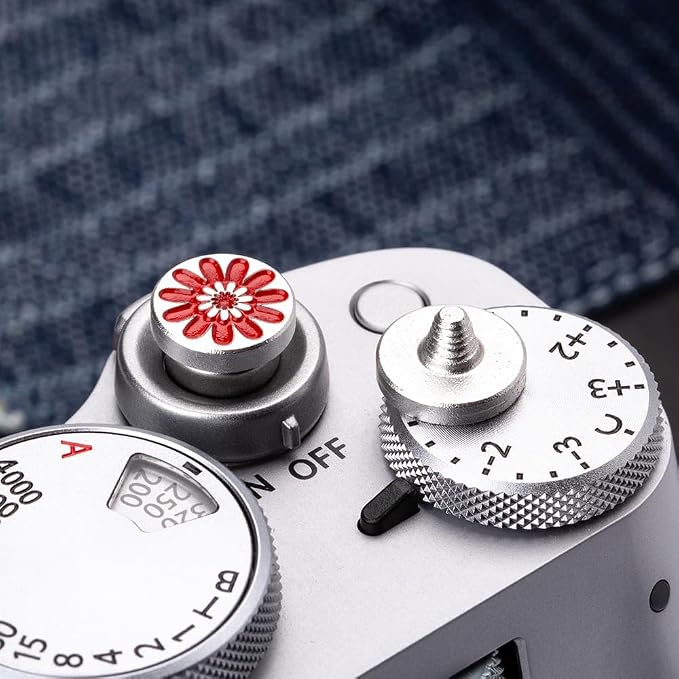 Camera Soft Release Button, Shutter Button for Fujifilm X100VI X100V X-E4 X-E3 X-T5 X-T4 X-T3 X-T30 II X-T20 X-PRO3 (red Daisy Button) - Image 6