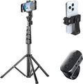 Phone Tripod Stand with Remote Zoom for Video Recording, Vlog Metal Selfie Stick Tripod for iPhone with Wireless Camera Shutter, Travel Extendable Phone Holder by LenTok