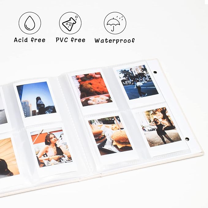 Mini Photo Album (2-Pack) for 2x3" Instax Mini & Polaroid Photos – Each Linen Album Holds 208 Photos - Image 3