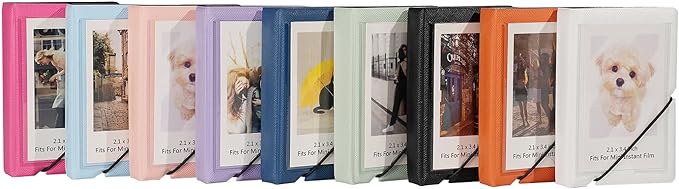 2x3 Instax Mini Photo Album, 28 Pockets. Sky Blue, 1PK | Portable Wallet Size Album Stores 2x3 inch Instant Photos. Fits Polaroid, Instax Mini, Kodak Mini Prints and Zink. - Image 5