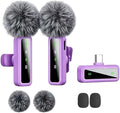 Wireless Lavalier Microphone for iPhone - iPad, Android Phone Computer, Mini Microphone for Live Streaming, Video Recording, Outdoor or Indoor Interviews, YouTube, TikTok, Vlog (Purple) by Unknown